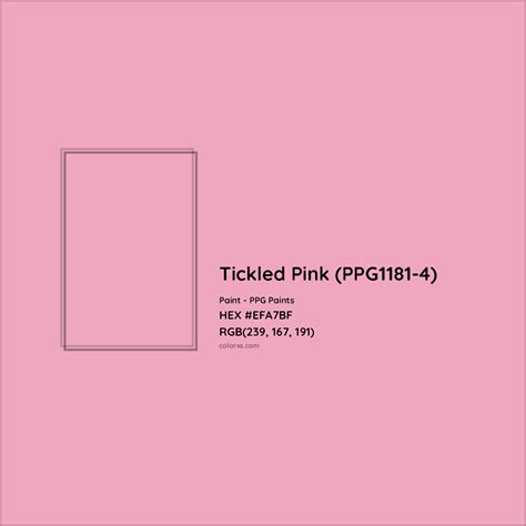 PPG Paints Tickled Pink (PPG1181-4) Paint color codes, similar paints and colors - colorxs.com