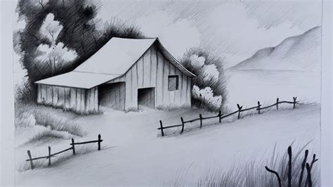 Landscape Pencil Art Drawing