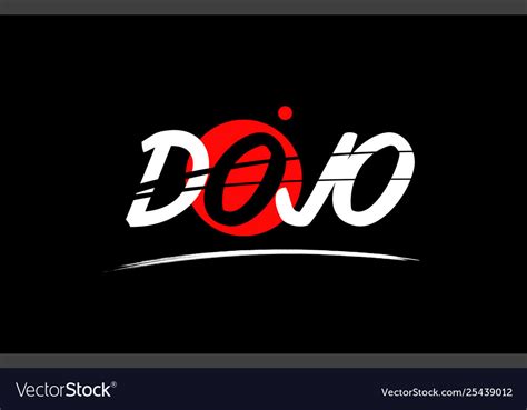 Dojo word text logo icon with red circle design Vector Image