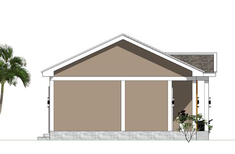 Small House Plans 9x7 with 2 Bedrooms Gable Roof - SamHousePlans