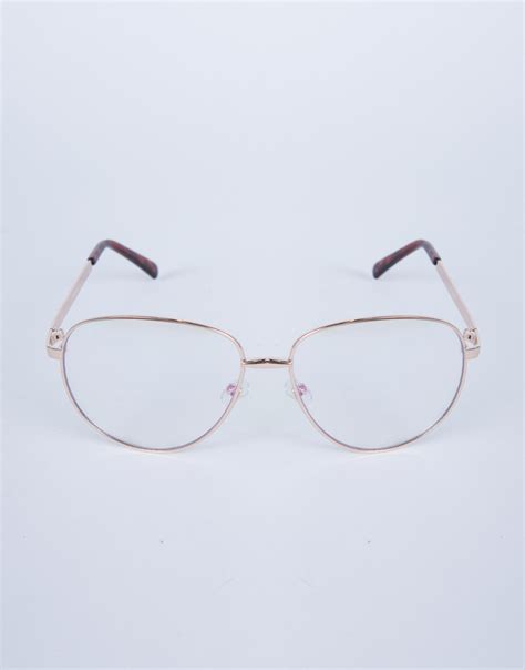 Thin Framed Clear Glasses - Clear Aviator Glasses - Thin Metal Frame ...