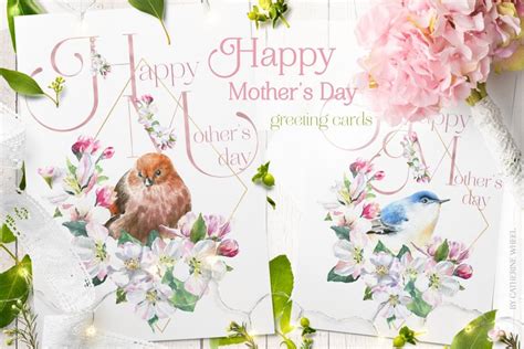 Happy Mother's Day Cards Watercolor printable template card