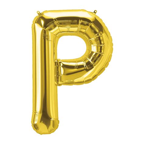 16" Foil Balloon, Gold Letter P - PBN59526 | Pioneer Balloon Company ...
