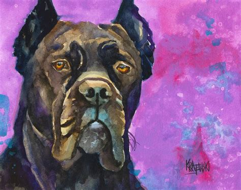 Cane Corso Painting, Pet Memorial Gifts, Art Print Watercolor, Pop Art ...