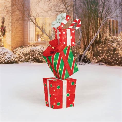 Holiday Time Lighted Stacked Giftboxes, 48" - Walmart.com - Walmart.com