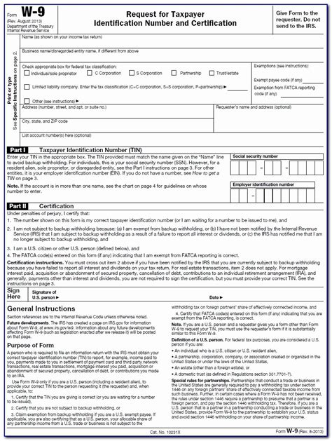 Irs Free Printable W9 Form - Printable Forms Free Online