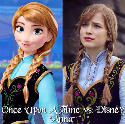 Once Upon a Time vs. Disney "Anna" | Once upon a time, Disney, Ouat