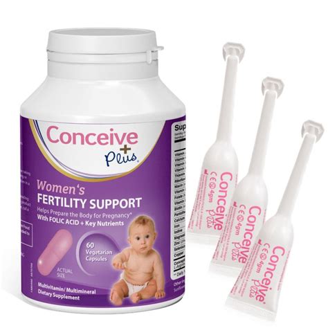 Women’s Fertility Supplement Combo – Conceive Plus Fertility Vitamins & Lubricant – Conceive ...