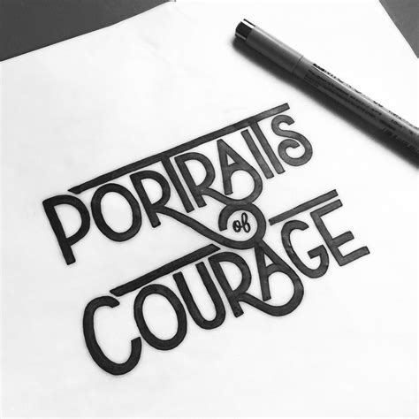 Portraits of Courage Logo on Behance | Logos, Typography logo, Typography hand drawn