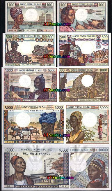 Mali banknotes - Mali paper money catalog and Malinese currency history