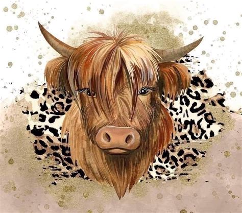 Western Wallpaper Iphone, Cow Print Wallpaper, Highland Cow Painting, Highland Cow Art, Highland ...