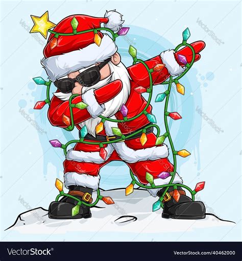 Christmas Santa claus character doing dabbing dance surrounded by ...