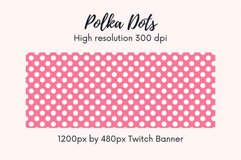 Pink twitch banner| polka dots| kids | twitch background| twitch ...