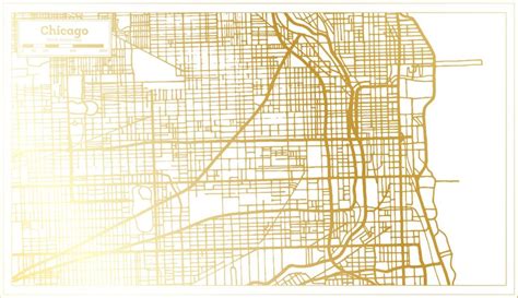 Premium Vector | Chicago Illinois City Map in Retro Style in Golden ...