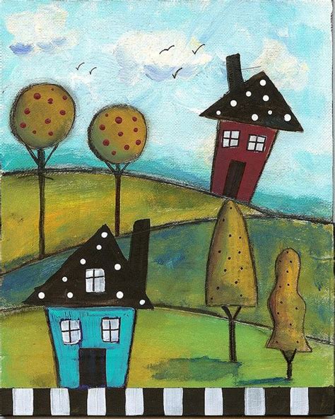 Folk Art Village | Art village, Whimsical art, Naive art