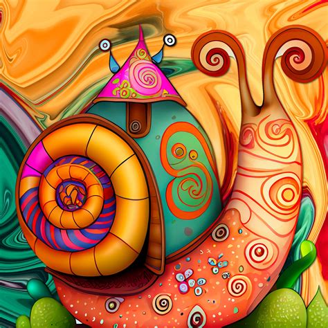 Psychedelic Snail Character Free Stock Photo - Public Domain Pictures
