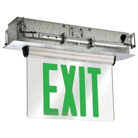 Barron Lighting S903-WB-SR-GM-WH LED Edge-Lit Exit Sign With Battery ...