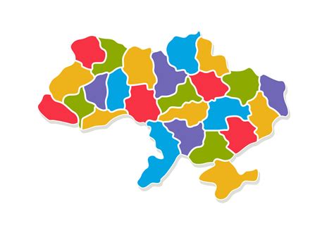 Ukraine regions color cartoon map. Vector illustration 11091153 Vector Art at Vecteezy