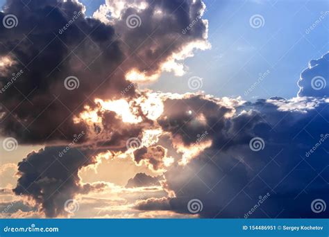 Dramatic Sky with Clouds on the Sunset . Summer Background Stock Image - Image of sunrise ...