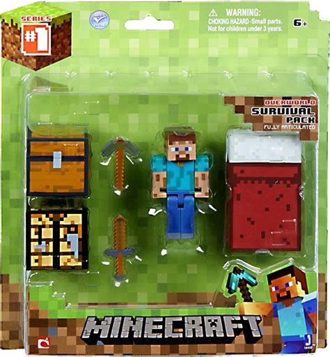 Minecraft Series 1 Survival Pack Action Figure Set Overworld Jazwares - ToyWiz