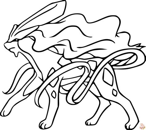 Suicune Coloring Pages - Free Pokemon Coloring Pages Printables