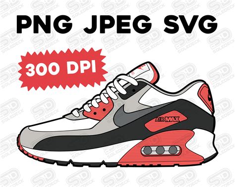 Air Max 90 Infrared PNG SVG Digital Download Sneaker Art - Etsy