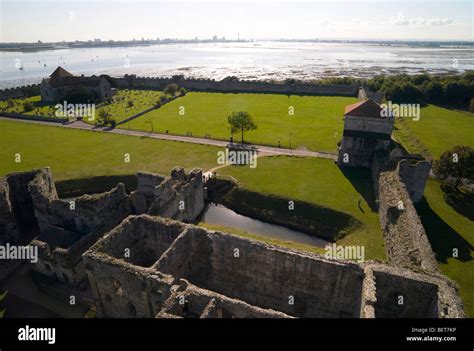 Ruins of Portchester castle built within the grounds of a Roman fort ...