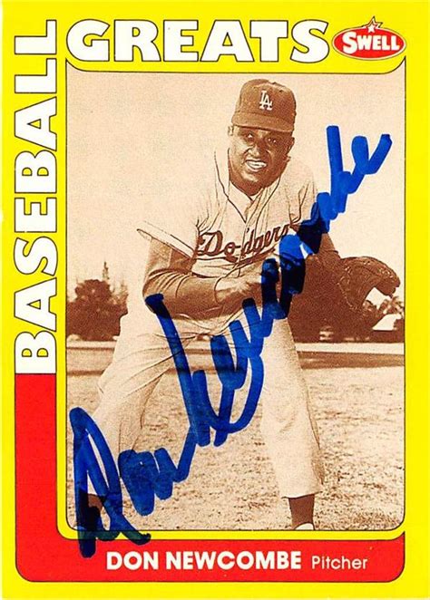 Don Newcombe autographed baseball card (Los Angeles Dodgers) 1991 Swell ...