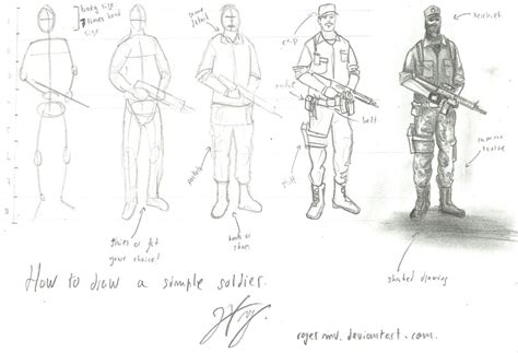 Tutorial : How to draw a simple soldier by RogerMV on DeviantArt