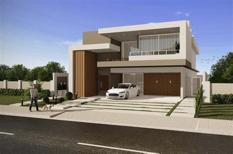 House design with modern facade - Plans of Houses, Models and Facades of Houses