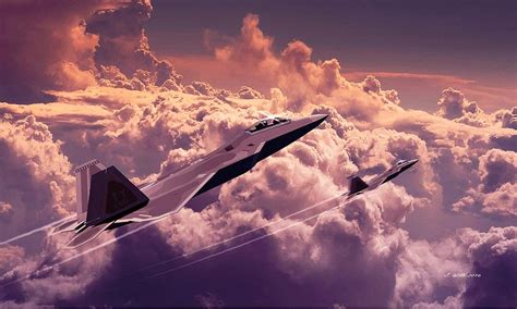 F22 Raptor Aviation Art Digital Art by John Wills