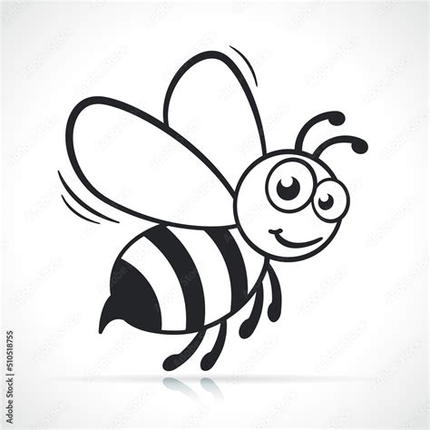 honey bee black and white Stock Vector | Adobe Stock