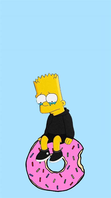 Download Bart Simpson Aesthetic And Donut Wallpaper | Wallpapers.com