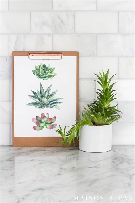 Free Printable Succulent Wall Art - Maison de Pax