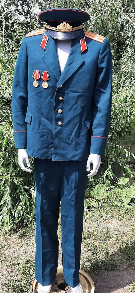 Soviet military ceremonial uniform with cap with black piping | Etsy