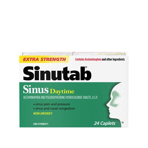 SINUTAB® Extra Strength Sinus Caplets, Daytime, Relieves Sinus ...