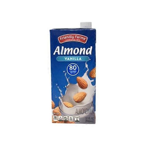 Friendly Farms Sweetened Vanilla Almond Milk (32 fl oz) - Instacart