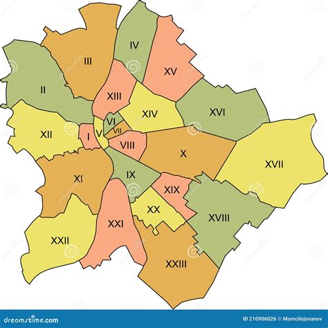 Budapest Vector Map Districts Stock Illustrations – 45 Budapest Vector ...