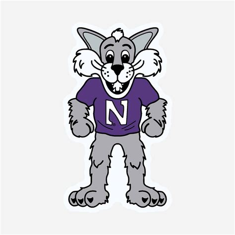 Northwestern University Wildcats 5.5" High Flexible Multi-Color Magnet with Willie the Wildcat ...