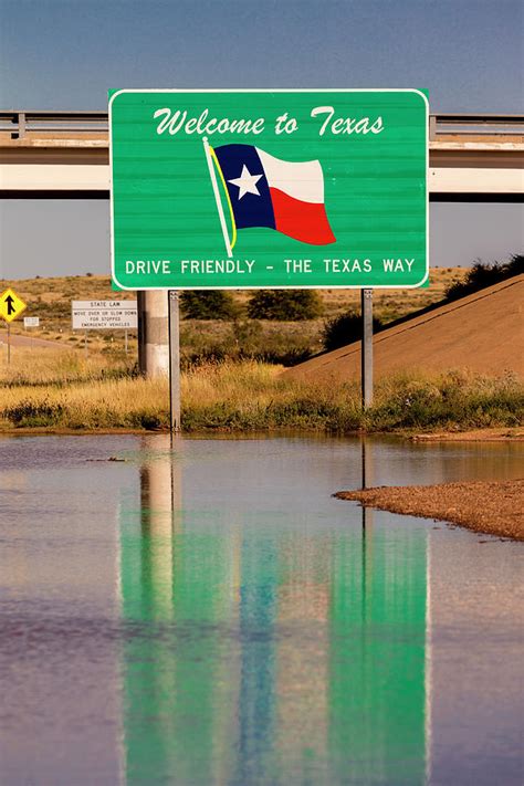 Texas, Usa - Welcome To Texas State Sign Photograph by Panoramic Images - Pixels