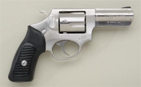 Ruger Model SP101 DA revolver, .38 Special, 3” barrel, stainless steel, hard rubber grips, #570-37