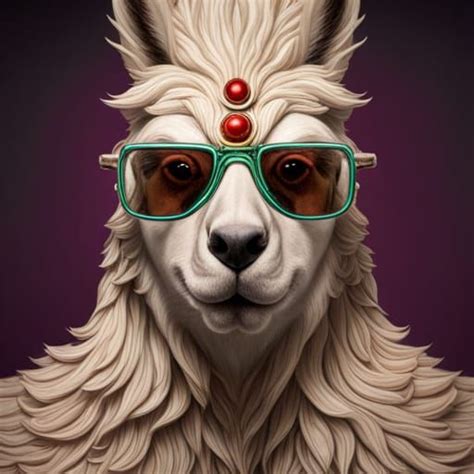 Lama with glasses - AI Generated Artwork - NightCafe Creator