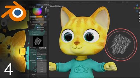 Modeling cartoon cat in Blender - 4 - Texture painting, lighting - YouTube