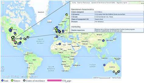 Interactive map tool for accessing CO2 pipeline database. (demo version ...