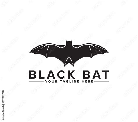 Black Bat logo design on white background, Vector illustration. Stock Vector | Adobe Stock