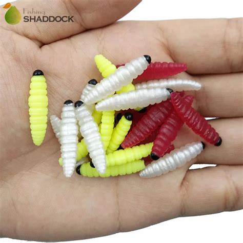 30pcs Soft Plastic Silkworm Fishing Lures Rubber Small Smell Soft ...