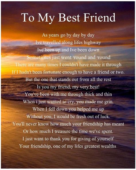 Personalised To My Best Friend Poem Birthday Christmas Gift Present | eBay | Happy birthday best ...