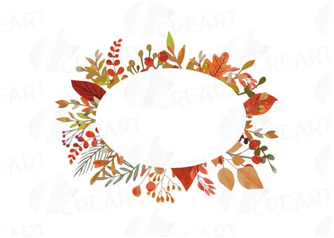 Autumn Frames Watercolor Clip Art Pack Fall Leaves Design - Etsy