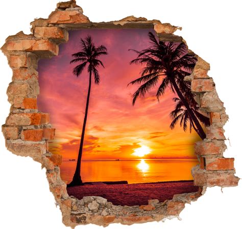 Palms 3D twilight visual effects wall decal - TenStickers