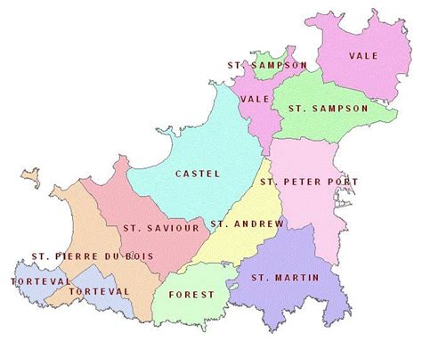 Map of Guernsey Parishes | Guernsey channel islands, Guernsey island, Channel islands uk